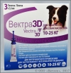 Вектра 3D капли инсектоакарицидные для собак весом 10–25 кг, уп. 3 пипетки