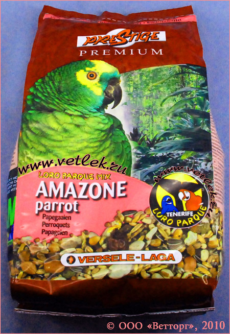 Престиж корм для крупных попугаев, (Prestige Amazone parrots), уп. 1 кг  купить в ветеринарном интернет-магазине Ветлек, купить в зоомагазине  Ветлек в Москве. Инструкция по применению . Цена в интернет-магазине 530  руб